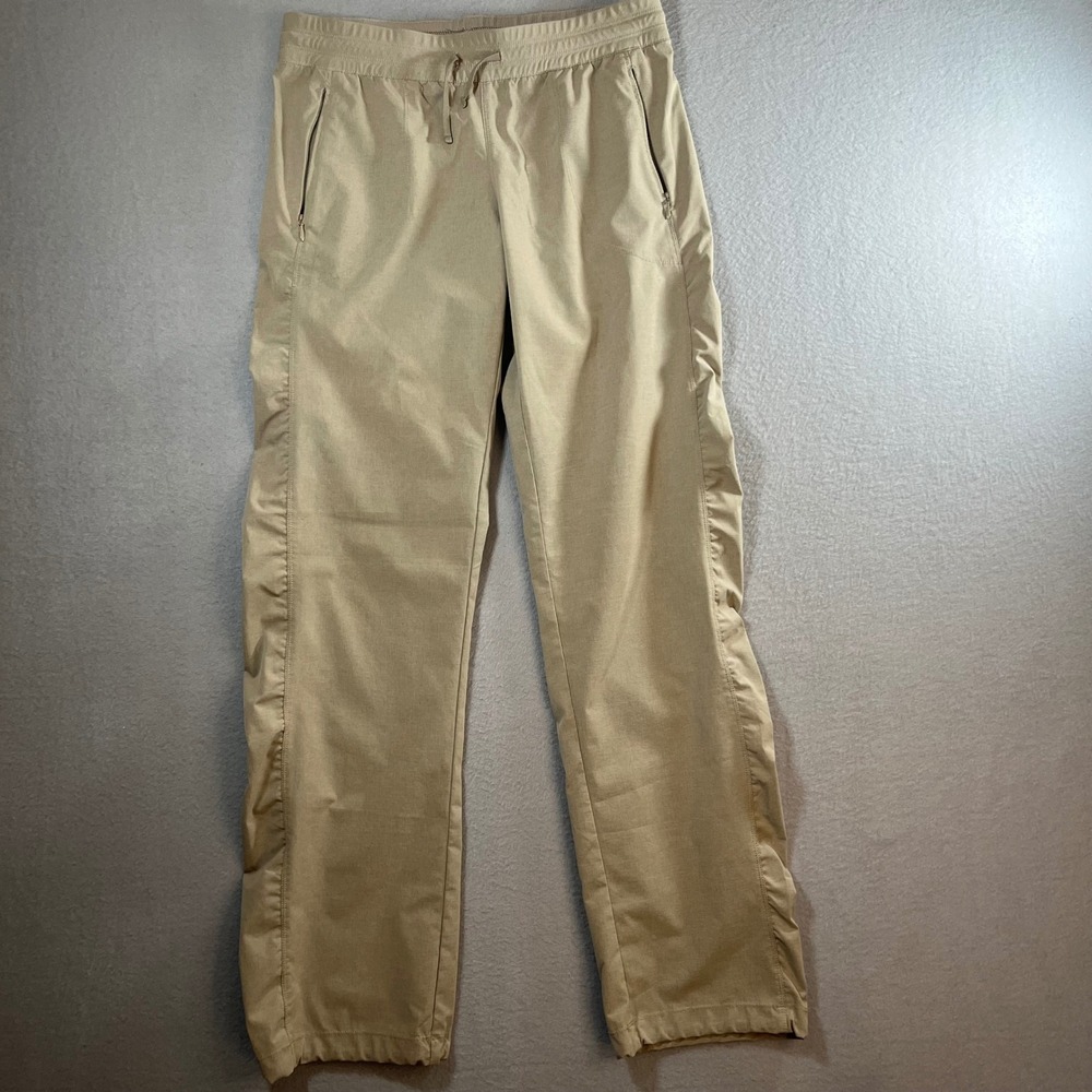 Kuhl freeflex move Women Tan Straight Leg Hiking Travel Pants Small Drawstring